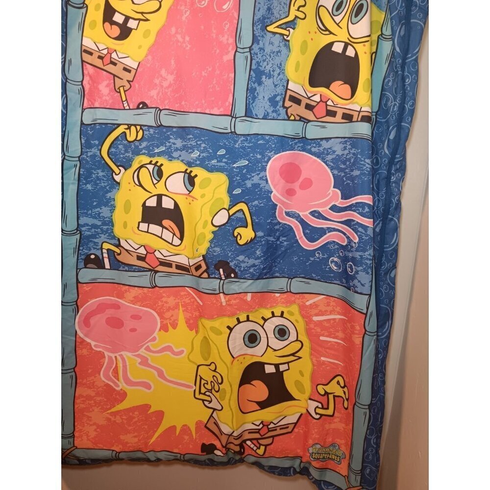 VTG 2002 Spongebob Square Pants Kids Sleeping Bag Blanket 27x55 Folded - Picture 3 of 7